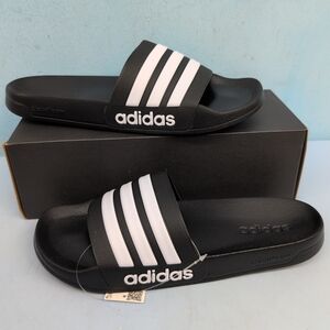 Adidas Adilette Shower Slip On Slides Men's Sandals US 13 Black White GZ5922